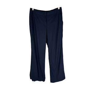 Theory Straight Leg Trouser Pants Virgin Wool Minimalist Career Chic Blue Sz 2